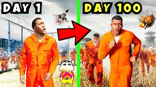 Franklin Spent 100 DAYS in PRISON in a ZOMBIE Outbreak in GTA 5 | SHINCHAN and CHOP