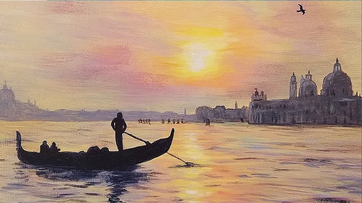 Venice Sunset Step by Step Acrylic Painting Tutori...