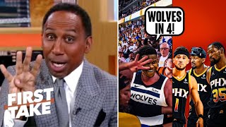 FIRST TAKE | The WORST superteam in NBA history! - Stephen A. blames BIG-3 for Suns swept by Wolves