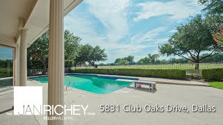 5831 Club Oaks Drive in Dallas Texas, Home with Gorgeous Golf Course view in Bent Tree Neighborhood