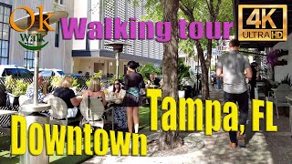 Downtown Tampa, Florida - 4K Walking Tour with Stereo City Sounds