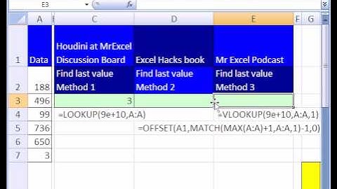 Excel Magic Trick #134: Find Last Value In List