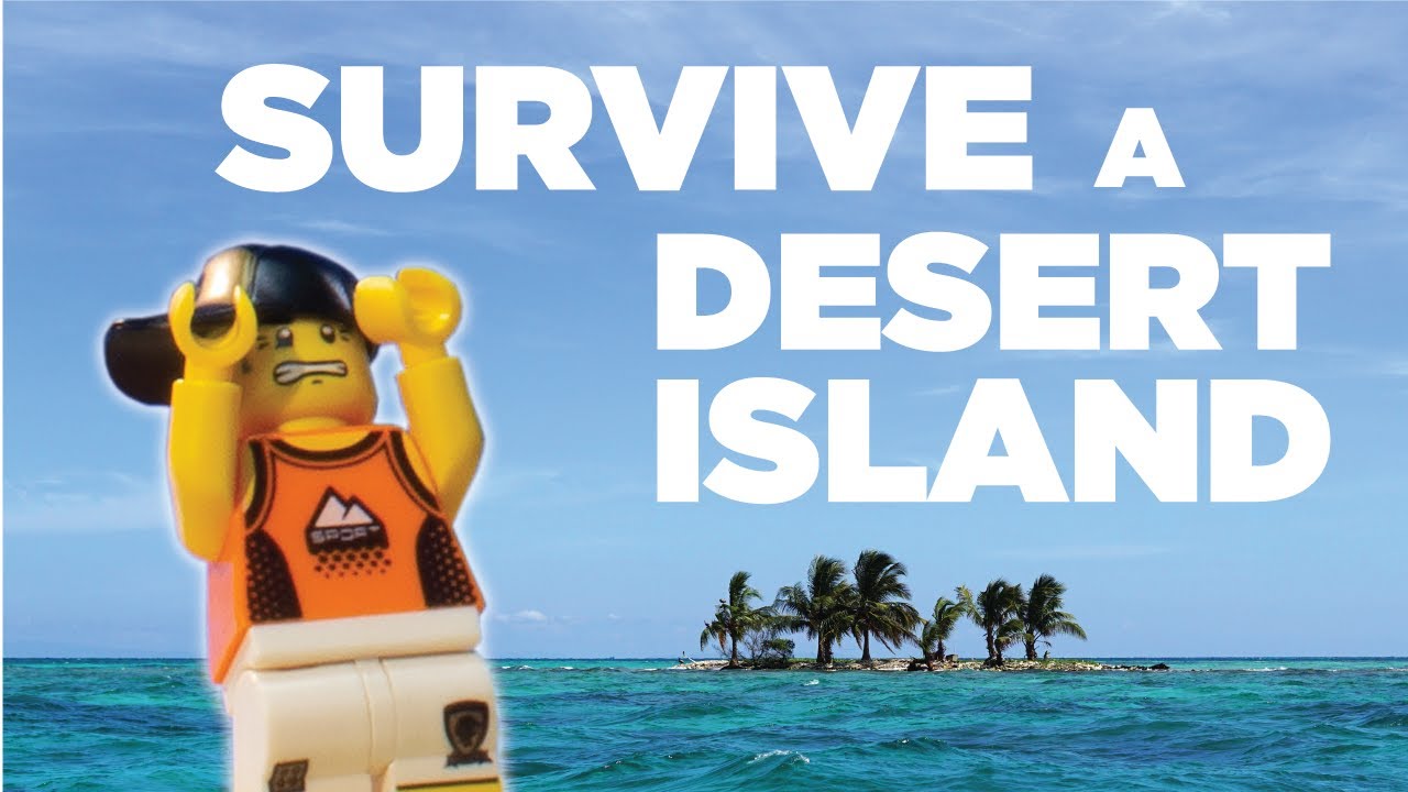 24 Ways to Survive a DESERT ISLAND!? (24 HOUR LEGO ANIMATION)