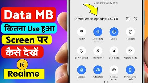 data kitna use hua kaise pata kare | data screen par kaise dekhe | mobile data use show realme |2023