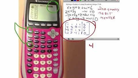 Linear Algebra: Solving A System of Linear Equations Using A TI 84