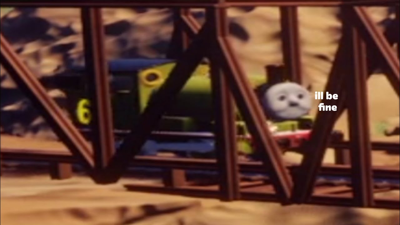 Percy crosses a perfectly safe and stable bridge :)))