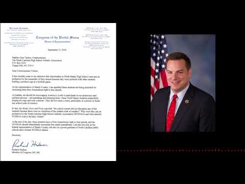 Congressman Hudson Defends North Stanly High School Students