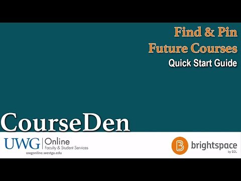 UWG|Online: Find and Pin Courses in CourseDen (2017)