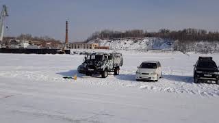 Параллельная гонка. Хабаровск 11.02.18.  Caldina vs Evo X