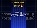 Python Interview Question 🔥 How Do You Connect Python with Database? | SSLABS #pythonprogramming
