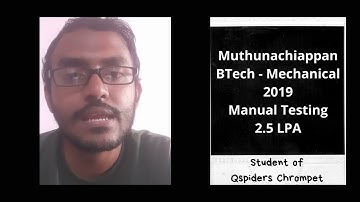 Successfully placed as a QA Test Engineer  | Student Review & Experience at QSpiders Chrompet