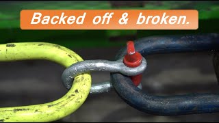What happens if you back off a shackle by 1/2 a turn?