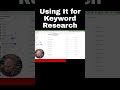 Using It for Keyword Research