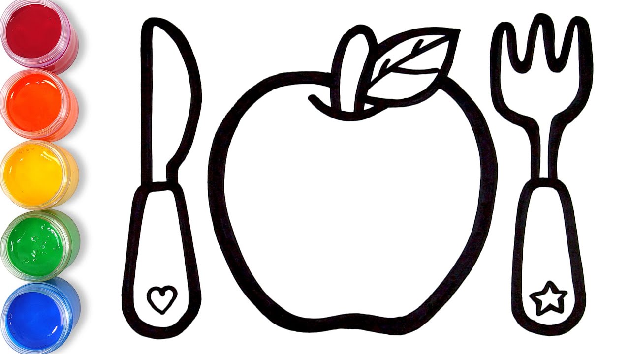 Let's learn to glitter Cutlery drawing and coloring for kids | GENiEART Let's learn to glitter Cutlery drawing and coloring for kids | GENiEART