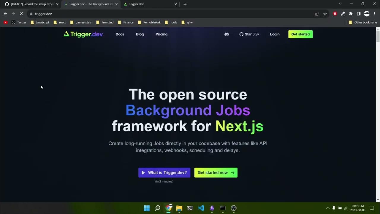 #1 Trigger.dev : Quick Start Guide Next.js - YouTube