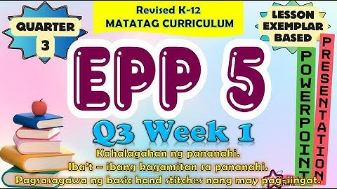 EPP 5 Quarter 3 Week 1 MATATAG Curriculum / Revised K-12 LE Based PowerPoint Presentation