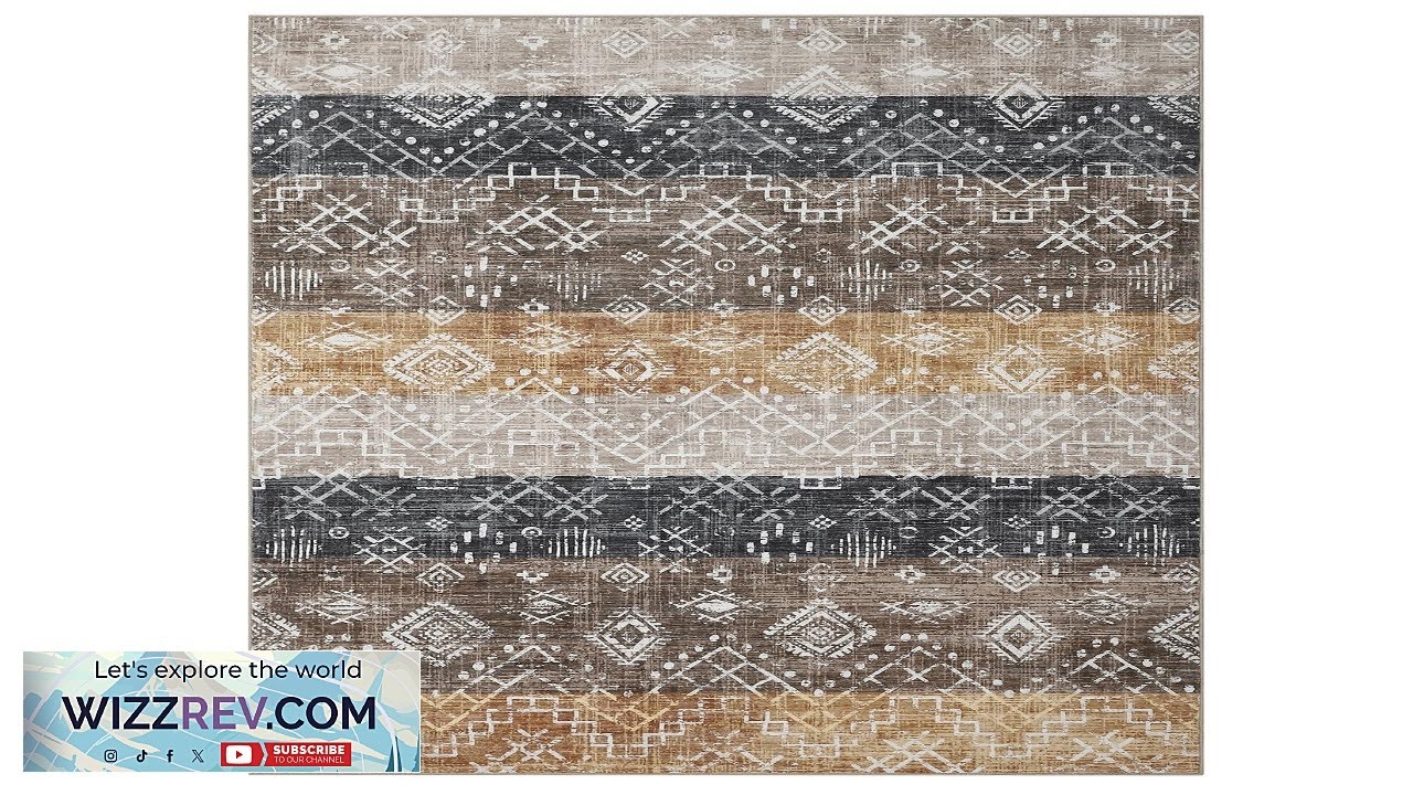 Garvee Boho Brown 5x7 Rug Living Room Rugs Washable Rug Bedroom Rug
