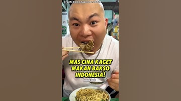 Mas Cina Kaget Makan Bakso Indonesia! #bule #reaksibule #shorts