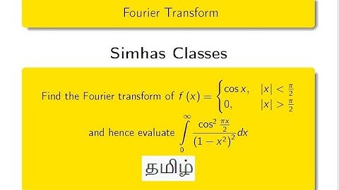 #MA3351, #BMAT102L - Fourier Transform - Problem 11