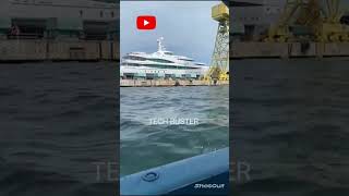 Luxury Expensive Yacht Emergency Docking #shorts#ship#offshore#marine#rig#drydock#crew#machine#sea