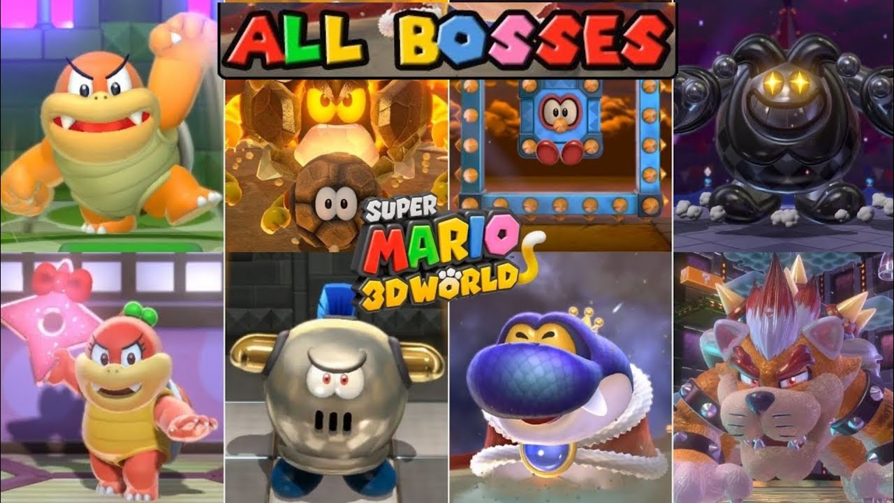 SUPER MARIO | 3D WORLD | ALL BOSS BATTLES - YouTube