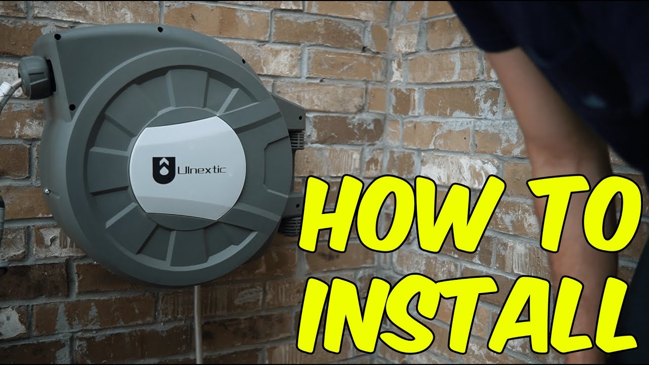 How to Easily Install Your Wall Mounted Garden Hose Reel - YouTube