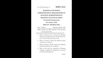 MMPC - 013  December  2023 Question Paper