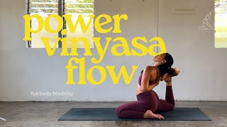 45 Minutes Power Vinyasa Flow Flexibility Full Body Surrendering Swan Pose