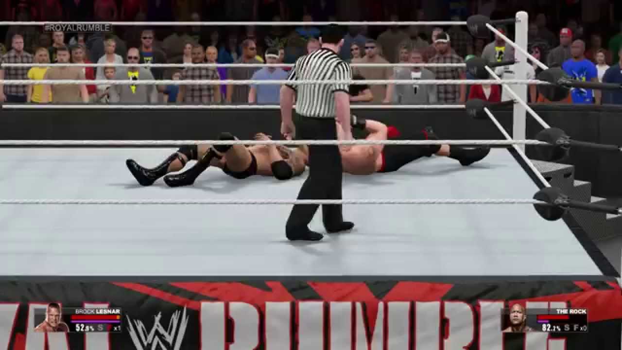 [PS4] WWE 2K15 - Title Match -The Rock vs Brock Lesnar (1080p)
