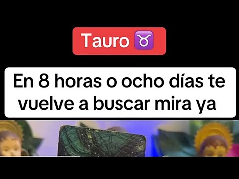 TAURO | EN 8 HORAS O 8 DIAS TE VUELVE A BUSCAR UNA PERSONA QUE NO TE ...