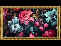 Flower Art | Gold Frame TV Art | Screensaver | Tablo Ekran 4K #tv