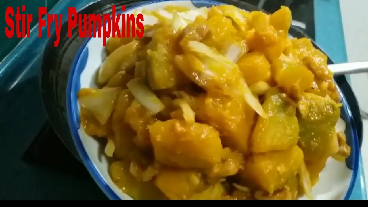 Stir Fry Pumpkins With Dried Shrimps - YouTube