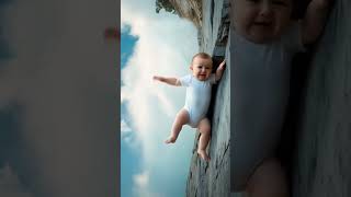 "Baby on the Edge: Dramatic Digital Artwork of a Falling Child"