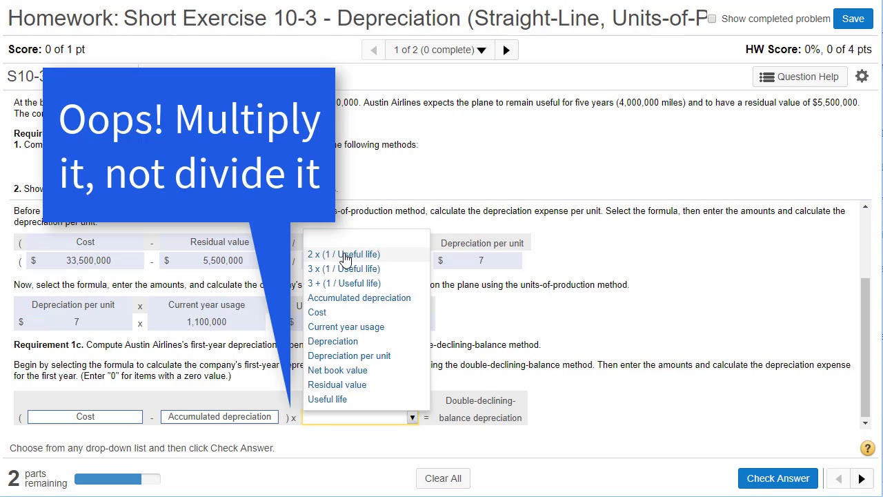 S10-3 Calculate Depreciation Using Straight-Line, Units-of-Production, Double-Declining Balance