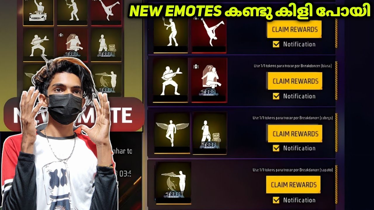 CLAIM ചെയ്തോ 🥳 UPCOMING NEW EMOTES FREE FIRE | EMOTE PARTY EVENT FREE ...