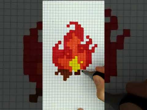 Огонь по клеточкам. How to draw FIRE by cells. 如何用细胞引火#pixelart #shorts #short