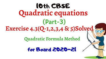 Quadratic Equations Part 3 by Punit Tiwari| 10th CBSE Ex 4.3 solved
