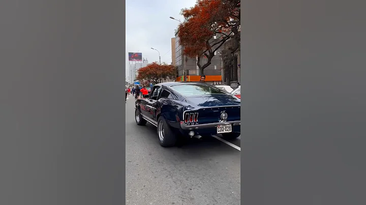 1967 Ford mustang fastback rolling down the street #automobile #sportscars #supercar