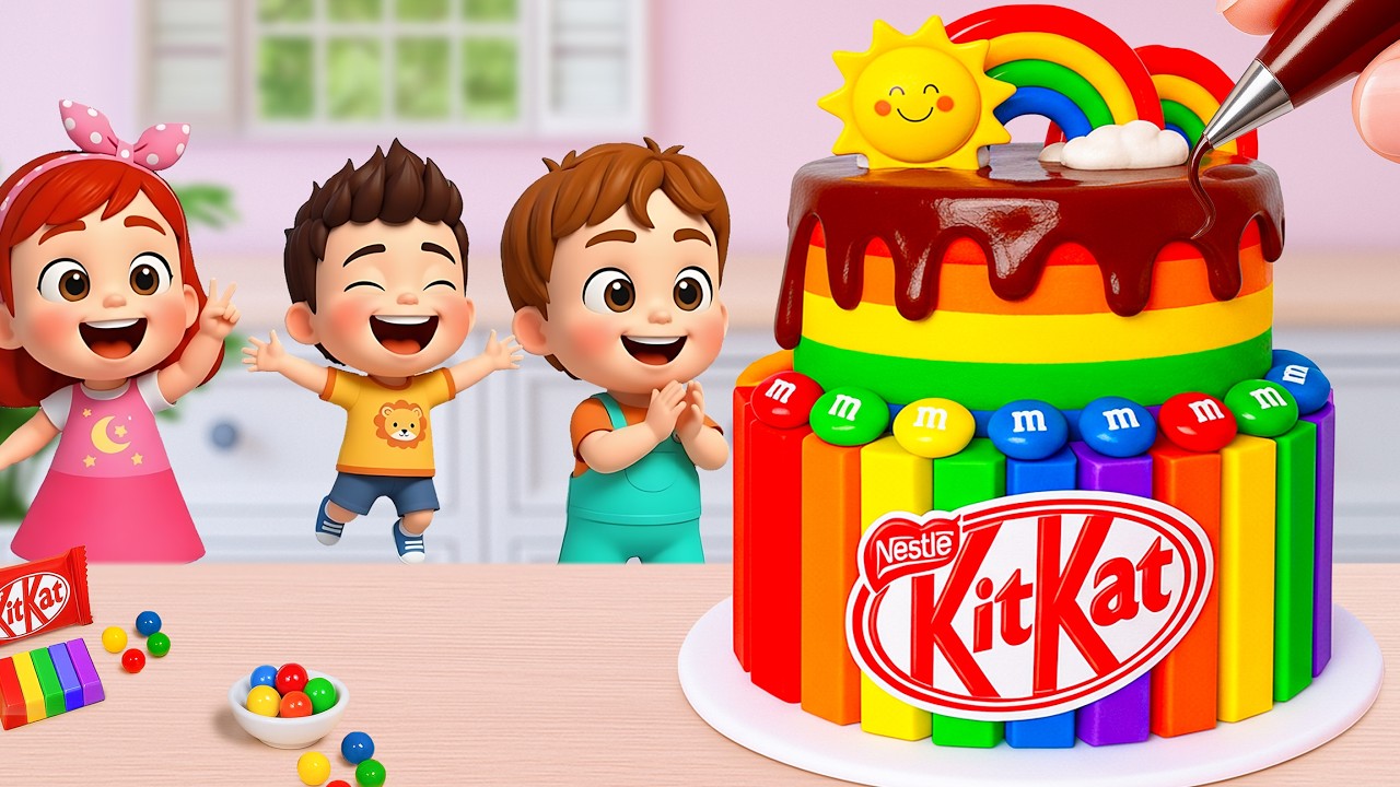 Miniature Rainbow Cake Tutorial 🌈 Cute Mini Rainbow KitKat Cake Recipe ...
