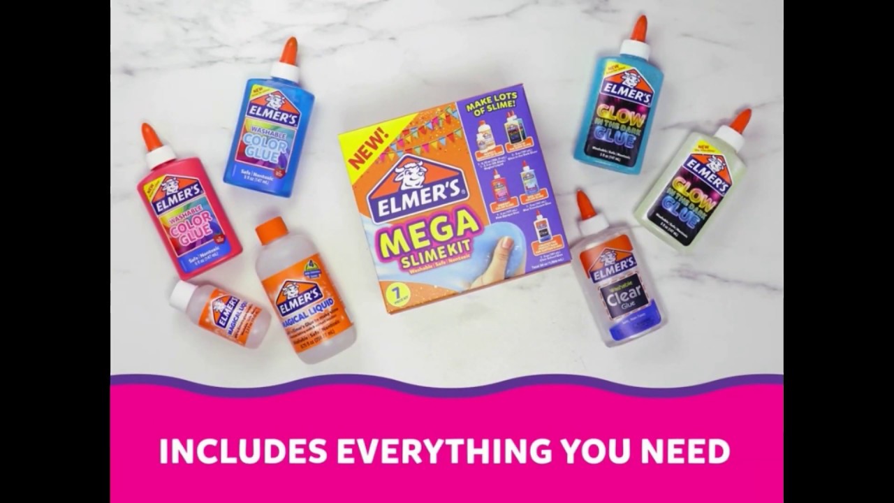 Elmers Brand Mega Slime Kit Glow In The Dark Color And Clear Slimes
