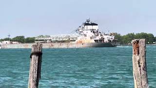 Lower Lakes Towing Freighter Calumet Sailing Upriver With Salute 51524