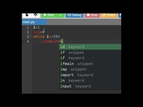 Calculating the sum of numbers from 1 to 50 using a while loop in Python #coding 