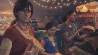 Uncharted The Lost Legacy - Chloe, Nadine And Sam Eating Pizza \/ Mid-Credits Scene