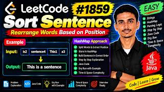 LeetCode 1859 Solution | Sorting the Sentence | Java HashMap