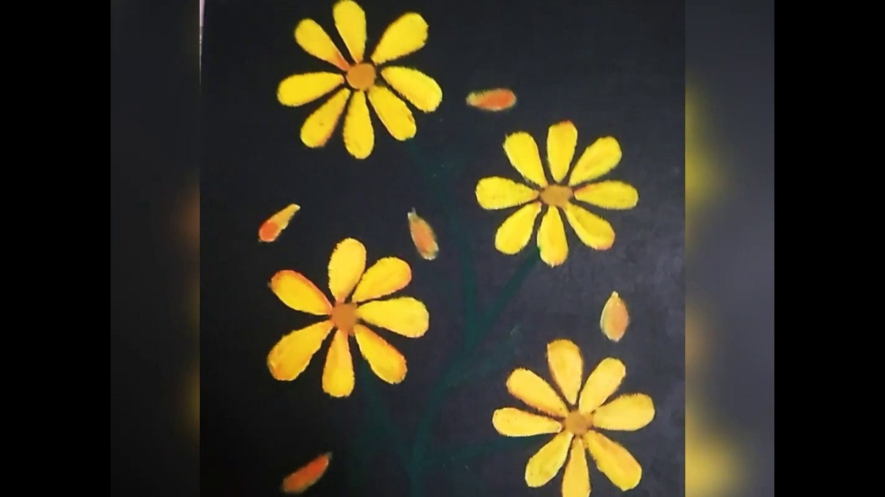 Beautiful Sunflower Canvas Acrylic Painting 🌻 - YouTube