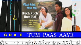Tum Paas Aaye Notes for the Keyboard / Violin l Kuch Kuch Hota Hai Arr. by Violinist Sibin V4 Violin