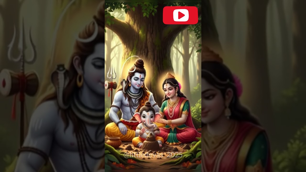 Little Bal Ganesha's Playtime: Divine Family Fun with Shiva & Parvati! 🌳 mud play!