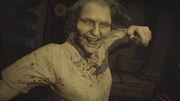 RESIDENT EVIL 7 Clancy gets stabbed by Marguerite brutal death screen