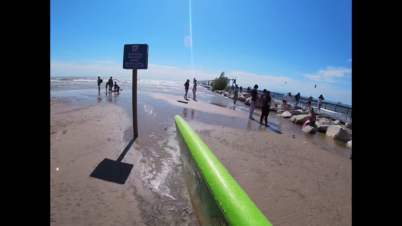 surfing choppy knee high summer waves in south haven michigan YouTube