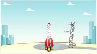 Flying rocket 2d animation Vedio